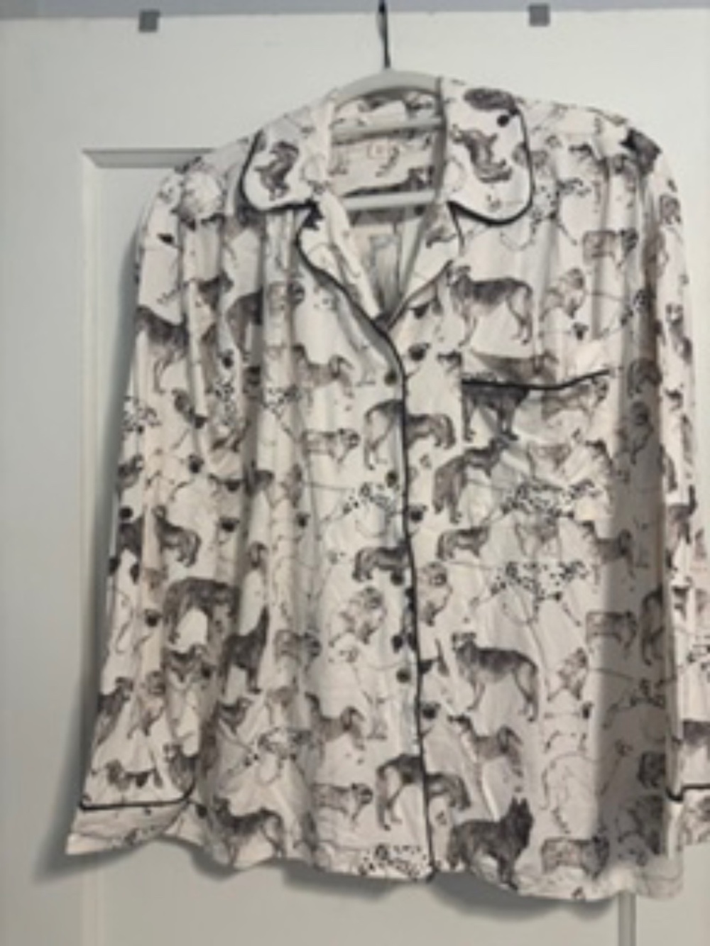 Anthropologie Lyrebird Briar ModaLuxe Dog Print Pajama Shirt